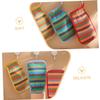 COOLHIYA 3pcs Dual-sided Exfoliating Bath Mitts Soft and Rough Texture for Deep Cleansing Stylish Striped Design Versatile Shower Towels for Arms Legs Chest and Back Care view 3