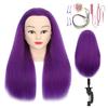 100% Real Hair Mannequin Head Training Head Manikin Cosmetology Doll Head for Hairdresser Practice Braiding Hair Styling with Clamp stand (18-inch) view 1