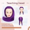 100% Real Hair Mannequin Head Training Head Manikin Cosmetology Doll Head for Hairdresser Practice Braiding Hair Styling with Clamp stand (18-inch) view 2