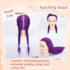 100% Real Hair Mannequin Head Training Head Manikin Cosmetology Doll Head for Hairdresser Practice Braiding Hair Styling with Clamp stand (18-inch) view 3