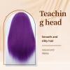100% Real Hair Mannequin Head Training Head Manikin Cosmetology Doll Head for Hairdresser Practice Braiding Hair Styling with Clamp stand (18-inch) view 4