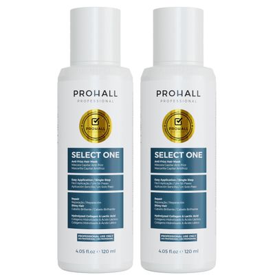 Brazilian Keratin Treatment Blowout Complex-PROHALL SELECT ONE 4.05 oz-Formaldehyde Free Keratin Hair Treatment-Queratina Brasilea Keratina Para Alisar el Pelo Sin Formol-Pack of 2