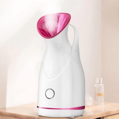 CAOJS Electric Portable Facial Steamer, Home Use Mist Sprayer with Handle & Gentle Atomization,Compact Device, for Face Spa/Moisturizing Cleaning/Unclogging Pores/Treating Sinuses