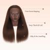 100% Real Hair Mannequin Head Training Head Manikin Cosmetology Doll Head for Hairdresser Practice Braiding Hair Styling with Clamp stand (18inch) view 4