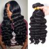 Loose Wave Bundles Human Hair 12A Loose Deep Wave Human Hair Bundles 100% Unprocessed Brazilian Virgin Remy Hair Extension Natural Color 20 22 24 Inch view 1