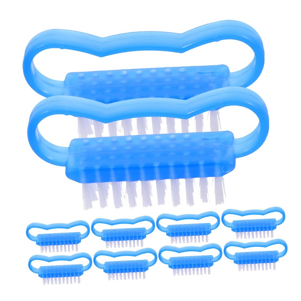 COOLHIYA 10pcs Small Nail Cleaning Brushes for Fingernails and Hands Soft Nail Scrubber for Cuticle Care and Debris Removal for Home Travel Outdoor Use