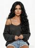 NJJYXH 24 Inches Black Wigs for Women Long Wavy Synthetic Natural Wig for Brunette,Cosplay,Halloween,Daily Use view 3