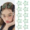 10Pcs Star Hair Clips Snap Hair Barrettes for Women, Y2K Non Slip Star Hair Accessories Cute Metal Small Hair Clips Green view 1