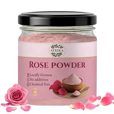 100% Pure Rose Powder for Face & Skin Care, Natural & Chemical Free, Finely Ground Rose Petal Powder for Face Packs, Masks & DIY Beauty