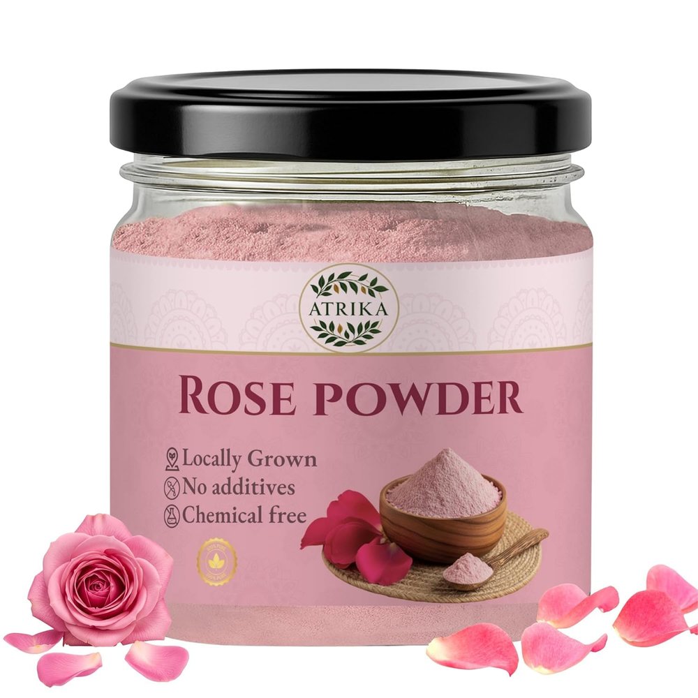 100% Pure Rose Powder for Face & Skin Care, Natural & Chemical Free, Finely Ground Rose Petal Powder for Face Packs, Masks & DIY Beauty
