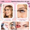 FUNTOUCH 30X/1X Travel Magnifying Mirror with Light,White view 2