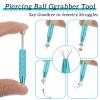 2 Pcs Piercing Ball Grabber Tool Set, 4-Prong Claw Piercing Removal Tool 4-Claw Pick Up Mini Piercings Changing Tools, Gem Tweezers Piercings Removal Holder Tools for Jewelry Craft Small Parts Pickup view 4