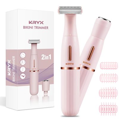 Bikini Trimmer for Women, IPX7 Waterproof Electric Razors for Women Full-Body, Rechargeable Painless Electric Shaver for Private Area, Cordless Epilator for Facial Hair Removal