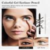 Black White Waterline Eyeliner Gel Pencil, Long Stay Eyeliner Waterline Waterproof Smudge-Proof, Safe for Sensitive Eyes, Eye Liner Brightener Pen with Sharpener, Soft Cream Rich Color Eye Makeup Pen view 2