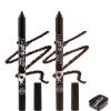 Black Brown Waterline Eyeliner Gel Pencil, Long Stay Eyeliner Waterline Waterproof Smudge-Proof, Safe for Sensitive Eyes, Eye Liner Brightener Pen with Sharpener, Soft Cream Rich Color Eye Makeup Pen view 1