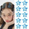 10Pcs Star Hair Clips Snap Hair Barrettes for Women, Y2K Non Slip Star Hair Accessories Cute Metal Small Hair Clips Dark Blue view 1