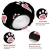 2 Pack Shower Caps for Women, Waterproof Shower Cap Reusable Bath Caps with Hair Scrunchies for Long Thick Hair, Cats Paws view 4