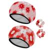 2 Pack Shower Caps for Women, Waterproof Shower Cap Reusable Bath Caps with Hair Scrunchies for Long Thick Hair, Flower view 1
