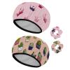 2 Pack Shower Caps for Women, Waterproof Shower Cap Reusable Bath Caps with Hair Scrunchies for Long Thick Hair, Crowns view 1