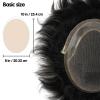 Zakya Mens Hair System French Lace Front With Skin around Base, 8 x 10 Inch Toupee #1B view 3