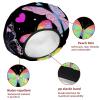 2 Pack Shower Caps for Women, Waterproof Shower Cap Reusable Bath Caps with Hair Scrunchies for Long Thick Hair, Rainbow Butterflies view 4