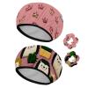 2 Pack Shower Caps for Women, Waterproof Shower Cap Reusable Bath Caps with Hair Scrunchies for Long Thick Hair, Crowns view 1