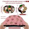 2 Pack Shower Caps for Women, Waterproof Shower Cap Reusable Bath Caps with Hair Scrunchies for Long Thick Hair, Crowns view 3