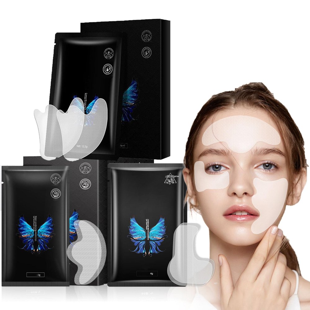 3 Box Face Nutrition Wrinkle Removal Lift Sticker - Microcrystalline Nasolabial Folds Removal Mask Laugh Line Lifting Mask Nasolabial Fold Stickers Facial Wrinkle Patches (Facial+Eye+Forehead)