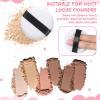 10 Pcs Round Velour Face Makeup Compact Powder Puff Velour Makeup Puffs with Strap Cotton Round Face Body Powder Puffs Washable Cosmetic for Loose and Pressed Powders view 2