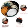 2 Pack Shower Caps for Women, Waterproof Shower Cap Reusable Bath Caps with Hair Scrunchies for Long Thick Hair, Pumpkin Cats Skull view 4