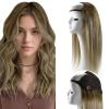 RUNATURE U Part Wig Human Hair, Glueless Clip in Human Hair Wigs For Women, Half Wig with Middle Cap, Remy Natural Hair, No Leave Out, 14 Inch 100g #3/8/22 Walnut Brown to Blonde Balayage view 1