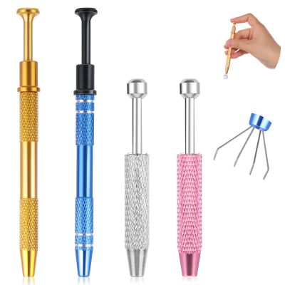 4Pcs Stainless Steel Piercing Ball Grabber Tool, Dual Thread Control Piercing Kit, 16G-18G Jewelry Applicator, Flat Back Earrings Insertion Pins, Complete Body Jewelry Maintenance Set