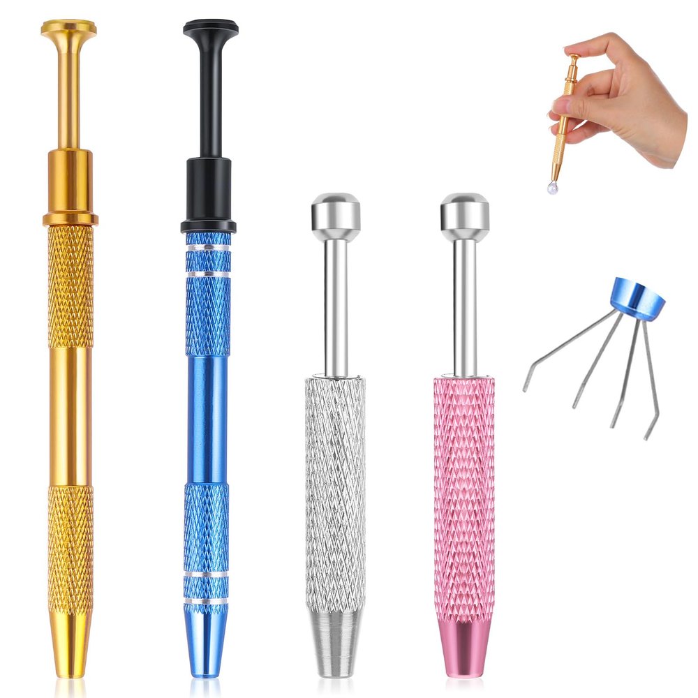4Pcs Stainless Steel Piercing Ball Grabber Tool, Dual Thread Control Piercing Kit, 16G-18G Jewelry Applicator, Flat Back Earrings Insertion Pins, Complete Body Jewelry Maintenance Set