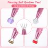 4Pcs Stainless Steel Piercing Ball Grabber Tool, Dual Thread Control Piercing Kit, 16G-18G Jewelry Applicator, Flat Back Earrings Insertion Pins, Complete Body Jewelry Maintenance Set view 4