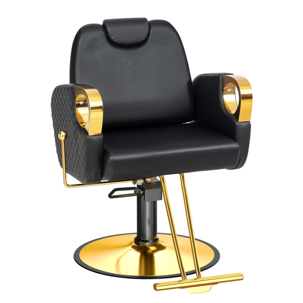 OmySalon All Purpose Salon Chair with Reclining Back, Stylist Chairs for Salon, Hydraulic Barber Chair Heavy Duty Hair Chair for Shampoo Makeup Threading Waxing