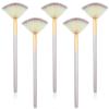 5 PCS Facial Brush, Fan Makeup Brushes Face Mask Brush Blush Face Mask Acid Applicator Multi Use Cosmetic Tools for Peel Mud Cream (Champagne) view 1