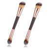 2 Pcs Dual-ended Makeup Brushes, Angled Foundation & Concealer, Foundation Contour Brush, Synthetic Bristles for Liquid, Cream, Blush view 1