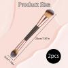 2 Pcs Dual-ended Makeup Brushes, Angled Foundation & Concealer, Foundation Contour Brush, Synthetic Bristles for Liquid, Cream, Blush view 2