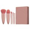 8-Piece Essential Makeup Brush Set, Synthetic Bristles, Portable Travel Size with Mirror Case, Professional Cosmetic Brushes for Powder, Foundation, Eye Shadow Application (coffee) view 1