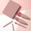 8-Piece Essential Makeup Brush Set, Synthetic Bristles, Portable Travel Size with Mirror Case, Professional Cosmetic Brushes for Powder, Foundation, Eye Shadow Application (coffee) view 4