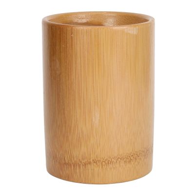 Bamboo Holder Weatherproof Cylinder Storage Container for Manicure Shaving Tools Desktop Organizer Bamboo Material Lightweight Portable