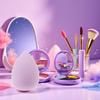 6PCS Mini Makeup Sponge Small Beauty Sponge Blender Set for Foundation, Powder, Concealer Highlight,and Eye Shadow, Purple view 3