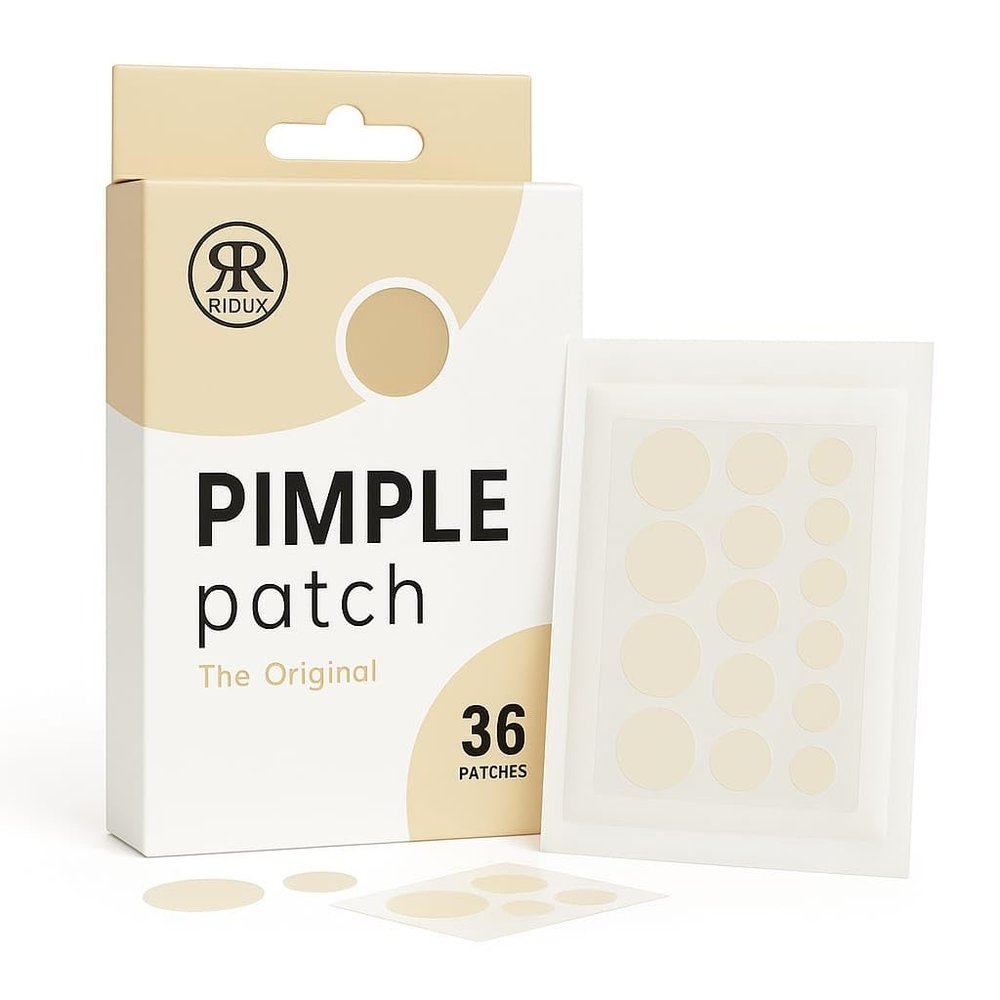 Pimple Patch  The Discreet and Effective Daytime hydrocolloid Acne Patch for pimples and Blemishes. Tapered Edges Designed to Blend into The Skin (36 Units)