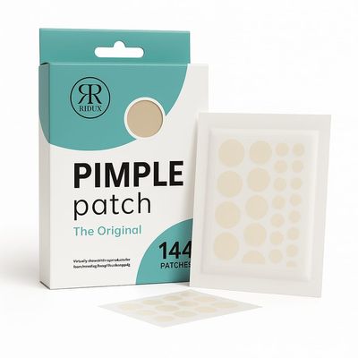 RR RIDUX Pimple Patch  The Discreet and Effective Daytime hydrocolloid Acne Patch for pimples and Blemishes. Tapered Edges Designed to Blend into The Skin (144 Units)