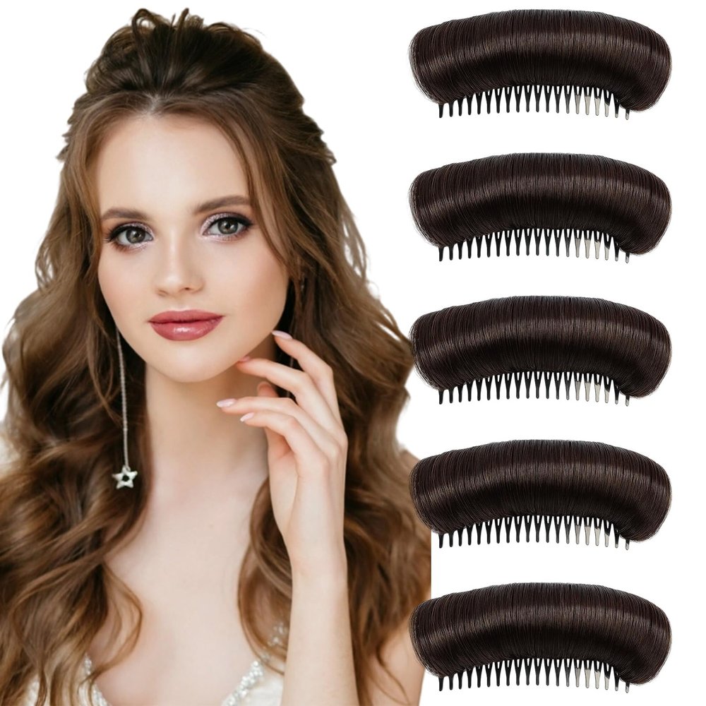 5 Pack Women's Hair Volume Bump Inserts, Hair Bumps for Volume Insert, Bump It Hair Accessory, Reusable Hair Padding for Fine or Thin Hair