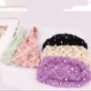 Wide Edge Beads, Purple Elastic Hair, Pressed Hair, White Hair Touch, Scarf view 4