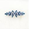 Faship Navy Blue Rhinestone Crystal Small Floral Hair Barrette Clip view 2