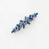 Faship Navy Blue Rhinestone Crystal Small Floral Hair Barrette Clip view 3