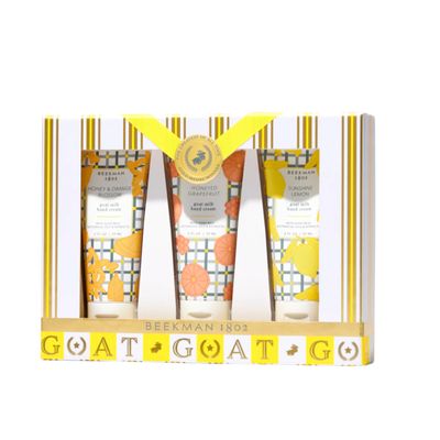 Beekman 1802 Palm Perfection Goat Milk Hand Cream Gift Set 3-Piece Set Moisturizing Hand Lotion for Dry Skin Non-Greasy Sensitive Skin Safe Cruelty Free