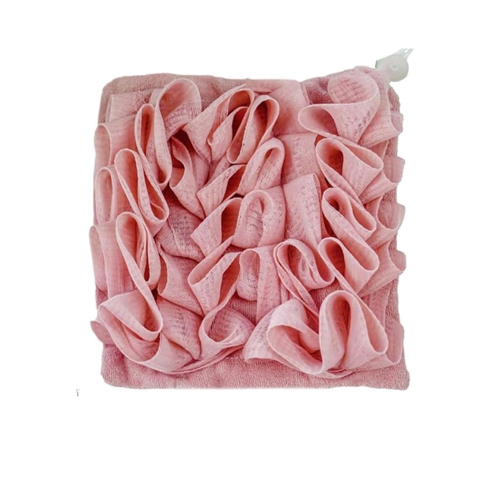 17 * 17cm Cleaning Sponge Shower Bath Mesh Ball Exfoliating Balls for Body Washing(Pink)